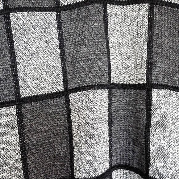 Vtg Baracuta Graphic Sweater Merino Wool Men's XL Gray Checker Cosby Biggie 90s - Picture 3 of 5